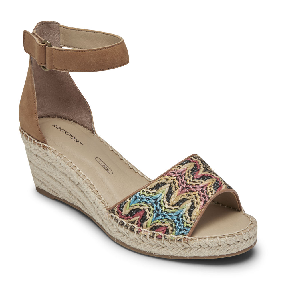 Sandálias Rockport Mulher Multicoloridas - Marah Woven Ankle Strap - 19658LDRC